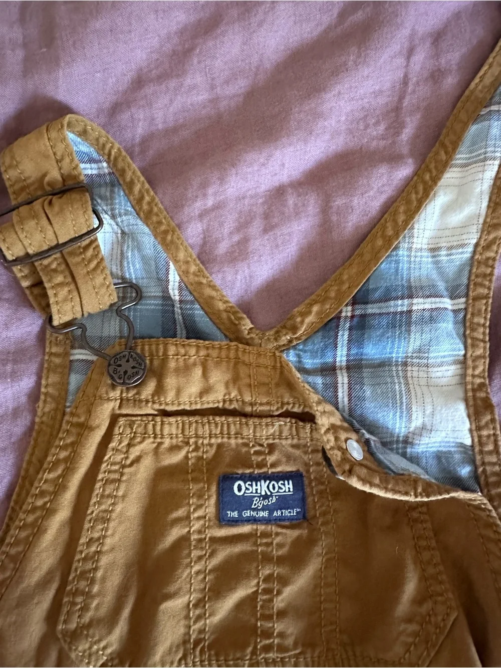 OshKosh B'gosh Kids Tan/Brown Overalls with Adjustable Straps